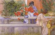 Carl Larsson Karin and Brita with Cactus Germany oil painting artist